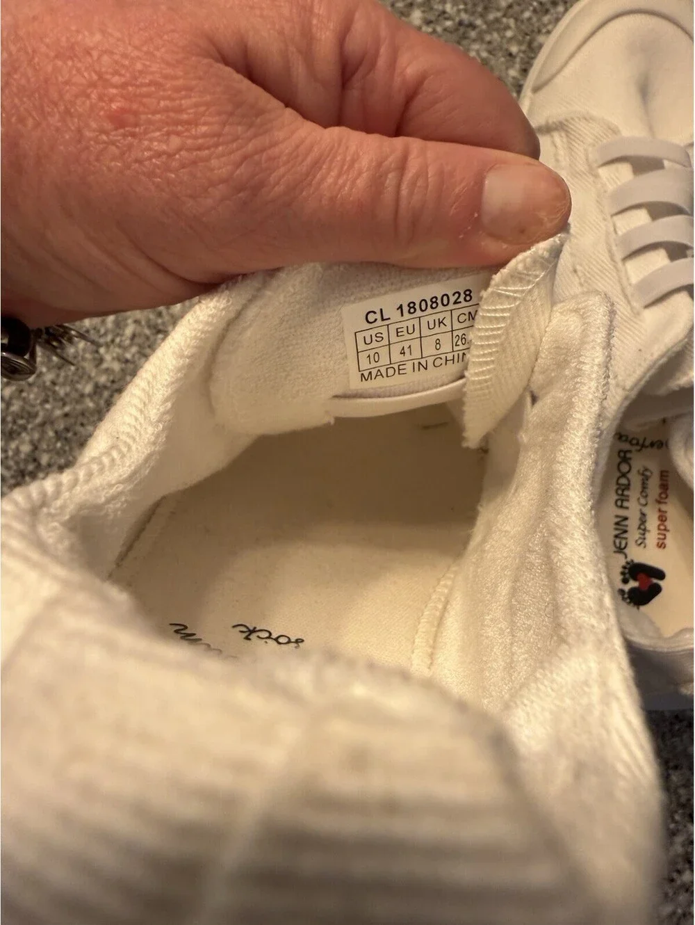 Jenn Ardor Super Comfy Super Foam White Canvas Low Top Lace-Up Sneaker US 10